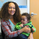Rachel Dolezal poses for a photo with her son, Langston, at the bureau of the Associated Press in Spokane, Wash., on March 20, 2017.